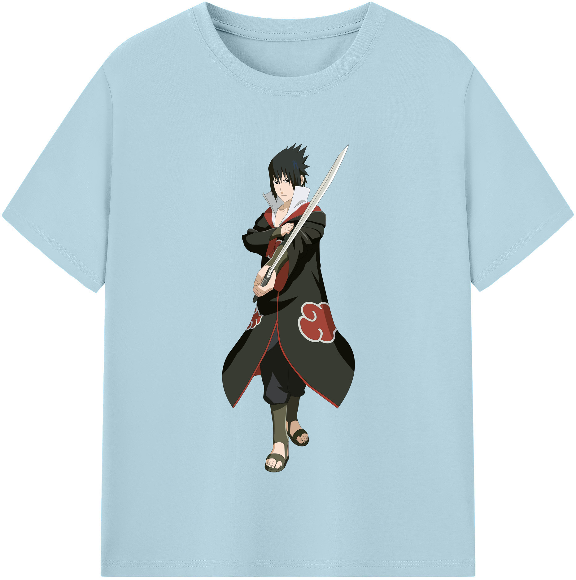 （画像用） NARUTO -ナルト- うちは サスケ Uchiha Sasuke 綿100％半袖Tシャツ（フロントプリント）